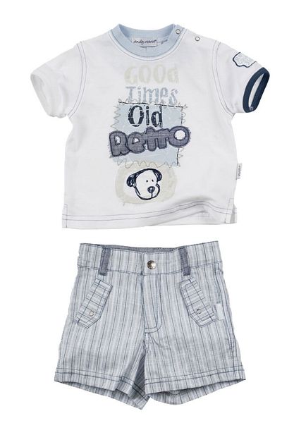 andywawa 6-9 Months, One Size, Baby Boy T-shirt and Bermuda Shorts Set