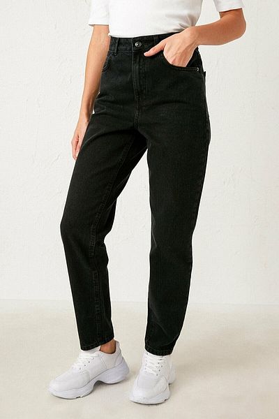 Trn JNS Pantaloni Mom Jean Super Black Snow Wash