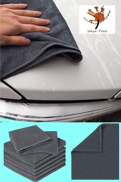 alorez 2 Pieces Gray 40cmx40cm Microfiber Cleaning Cloth - Versatile Use - Renews as You Wash