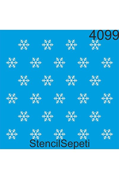 StencilSepeti رقاقات الثلج - قالب رسم استنسل 30x30 سم