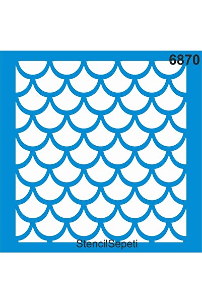 StencilSepeti Fish Back - Stencil Painting Template 40x40cm
