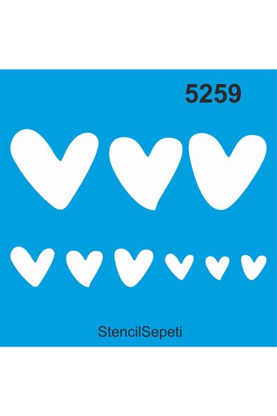 StencilSepeti Heart - Stencil Painting Template 40x40cm