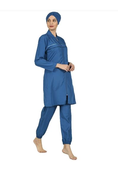 Fantasy Parachute Fabric Judge Collar Indigo Large Hijab Swimsuit 3127 B