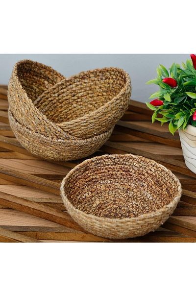 Cherry Collection Linda - 4-Piece Round Acacia Snack Bowl
