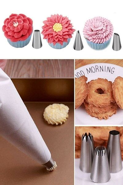 Selenica Metal 9-Plus Cream Bag Set - Cream Piping Bag with 9 Tips