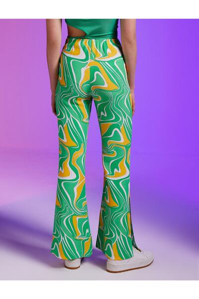 Koton Rozparkované kalhoty s vysokým pasem se vzorem