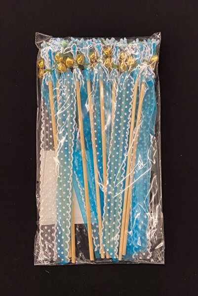 ZEYMERADE جرس وصيفة الشرف الأزرق اللامع مع شريط تزيين كيبسو 10 قطع