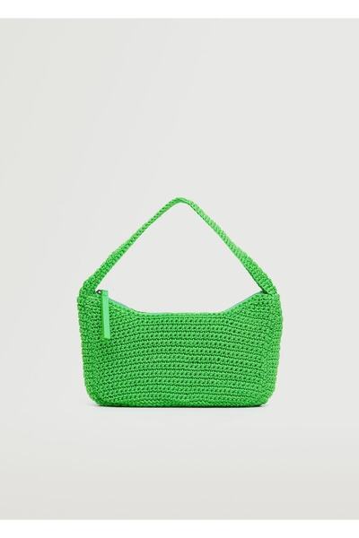 MANGO Woman Τσάντα με βελονάκι Clutch Baguette