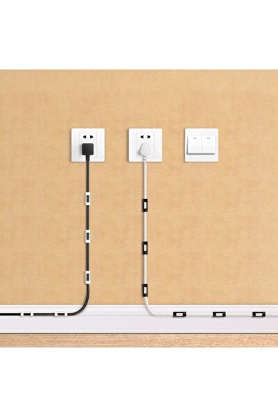 epazzar Kablo Tutucu Yapışkanlı Mini 20li Kanal Usb Şarj Veri Kablosu Tutucu ...