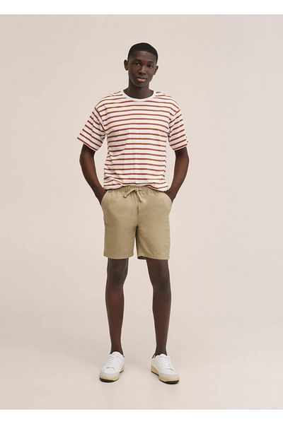 Mango Teen Beige Plus Size Shorts & Bermuda for Kids