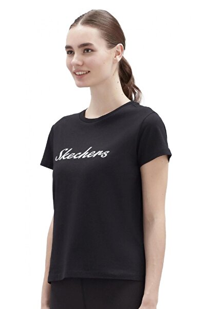 SKECHERS S221180 W Γραφικό σχέδιο - Μαύρο γυναικείο μπλουζάκι