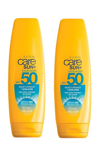 AVON Caree Sun+ Yüz Ve Vücut Için Güneş Kremi 150 Ml Spf50 X 2 Adet