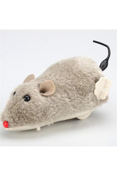 Horasan Ticaret Wind-Up Cat Training Toy Furry Mouse
