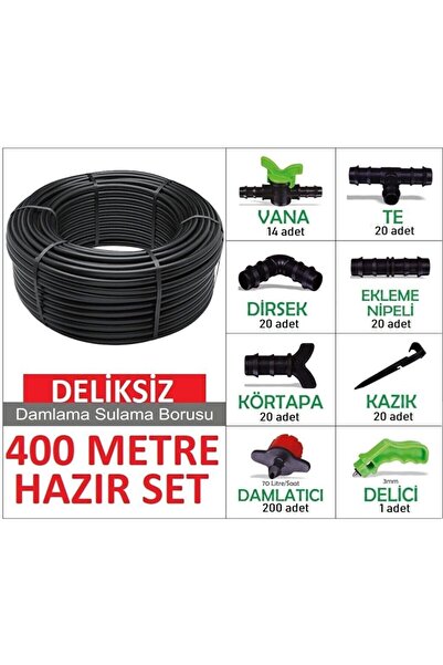 hasüçel Deliksiz Düz 400 Metre Damla Sulama Sistemi Ve Ek Parçaları Damlama B...