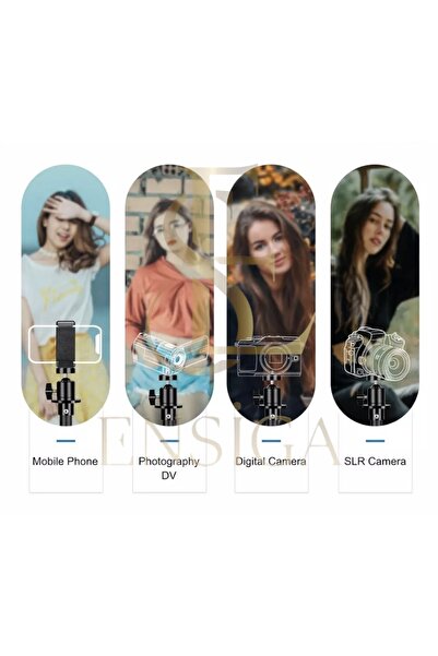 EN SİGA Kumandalı Tripod 2.1 Mt Telefon Ring Light Tutucu Lamba Işık Ayağı Metal Fotoğraf Stüdyo Lamba