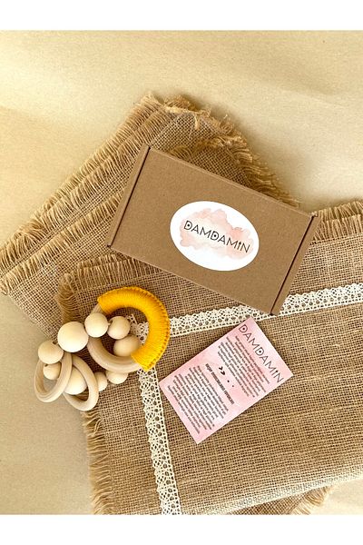 damdamin toys Cotton Threaded Half Braided Wooden Beaded Teether