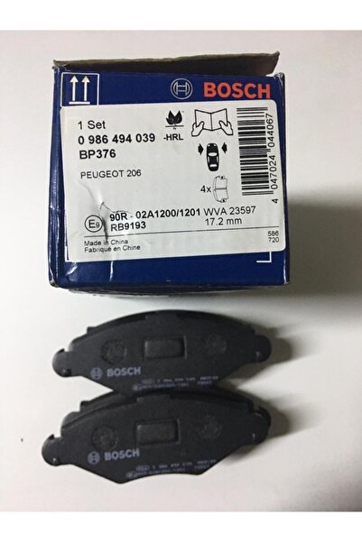 Bosch Balata Peugeot 206 Uyumlu