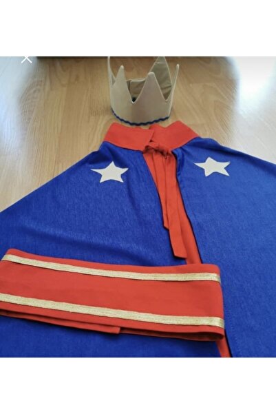 Didem'in Masalı Kostüm Küçük Prens Temalı Kırmızı Pelerin, Taç ve Kemer Seti,...