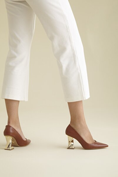 AYAKKABI PRENSİ Women's Empire Stiletto Tan Matte Stiletto, High Heels