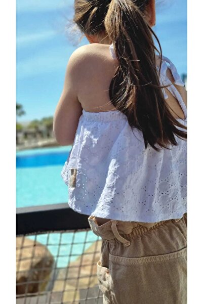 JO&JUKE Scallop Embroidered White Top