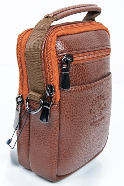 Fiyaka Wp-6044 Men's Hand and Shoulder Strap Bag Brown