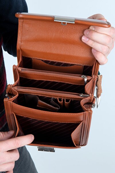 Grande Tan Leather Men's Handbag - Crossbody Bag