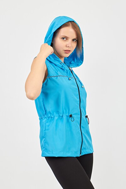 Moda Tuğram Синій мікротканинний жилет
