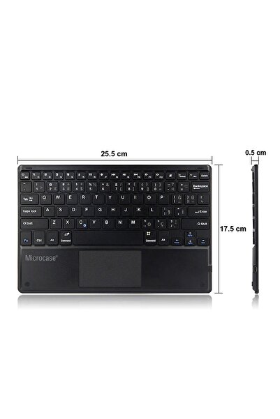 Microcase Samsung Galaxy Tab S6 Lite P610 Uyumlu Bluetooth Touchpad Klavye 25 cm + Tablet Standı Al2758