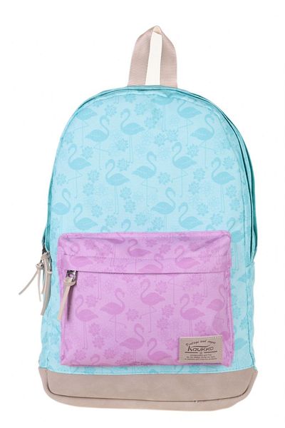 KAUKKO Set de rucsac pentru școală și zi cu flamingo albastru-violet Wichlight