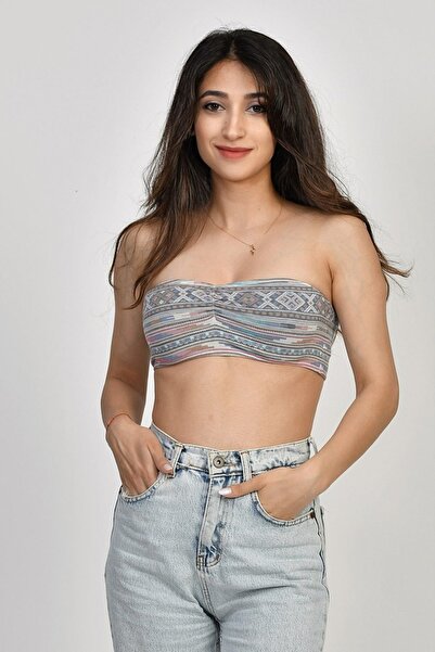 Moda1001 Bustier sa etničkim uzorkom - višebojan