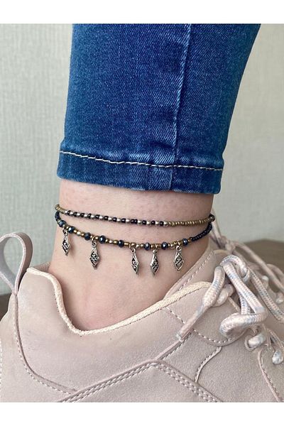 etniko Special Design Handmade Multiple Women's Anklet