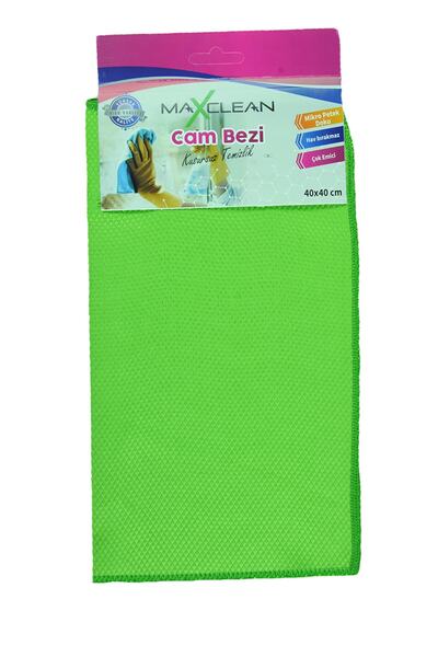 MaxClean 40x40 cârpă din microfibră pentru sticlă verde