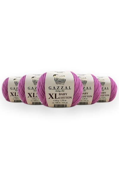 Gazzal Baby Cotton Xl 50 Gr, Set of 5 Amigurumi, Punch Needle Yarn Taka (3422 Xl)