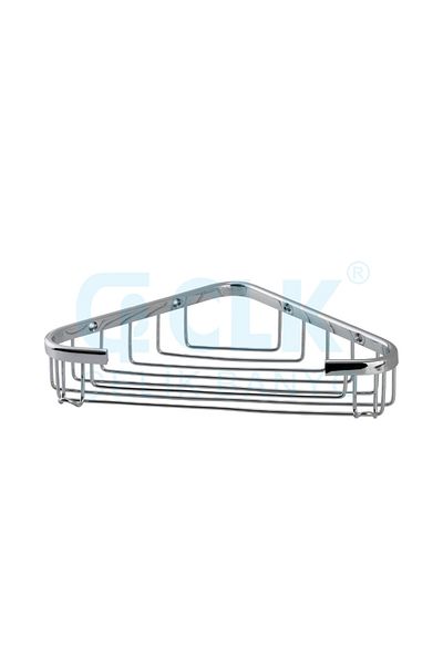ÇELİK BANYO Efe Single Corner Sponge Holder 18X18 cm Stainless Brass Material