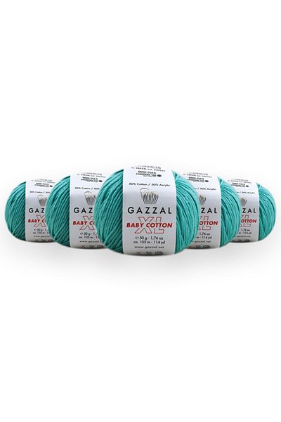 Gazzal Baby Cotton Xl 50 Gr, Συσκευασία 5 Τεμαχίων Amigurumi, Punch Χειροποίητη Κλωστή Πλέξιμο Taka Yarn (3452 Xl)