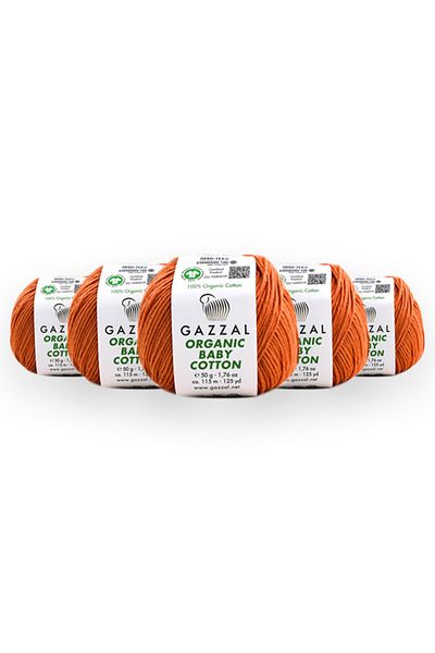 Gazzal 50Er-Pack 100% Bio-Baby-Baumwolle - Handstrickgarn Taka Yarn (438 Obc)