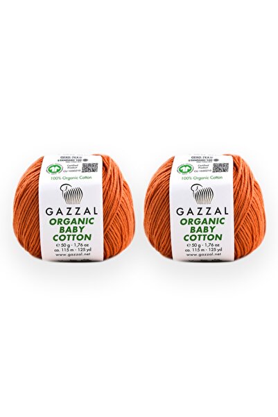 Gazzal Organıc Baby Cotton 50 Gr 5'li Paket %100 Organik Pamuk El Örgü Ipligi Taka Yarn (438 Obc)