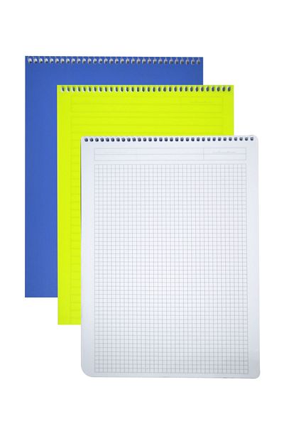 Kids Like A5 Checkered Plastic Cover 100 Sheets Top Spiral Block Notepad - Premium Quality