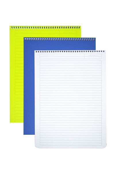 Kids Like A4 Striped Plastic Cover 100 Sheets Top Spiral Block Notepad - Premium Quality
