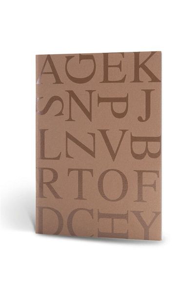 Le Color Typography Cardboard Cover Lined Notebook Brown Page