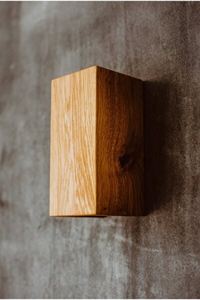 hü ma tasarım ve aksesuar Decarthuma Yansıtma Tasarımlı Çift Yönlü Ahşap Salon Duvar Aplik Avize Ceviz