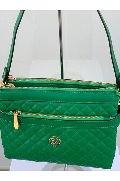 Onix Accessories Geantă crossbody cu model diamant cu trei compartimente cu fermoar