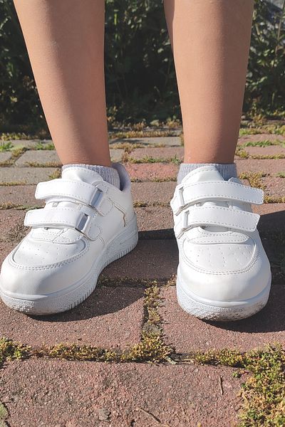 FLY STEP Pantofi sport de zi cu velcro alb pentru copii