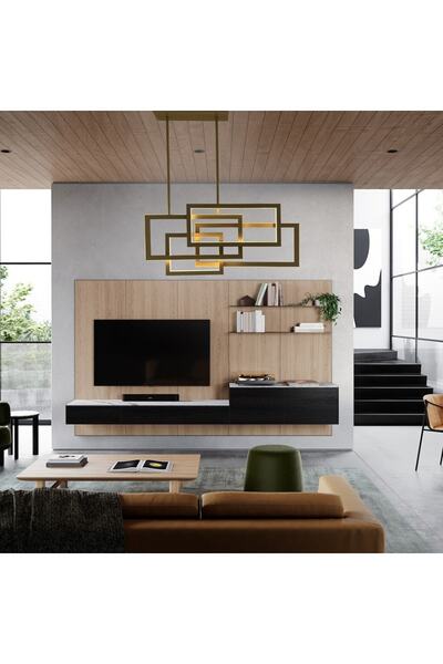 TRİOLUX Led Avize Sarkıt Luxgrupo Trv84011 Pro 81*38cm Boya:siyah - Işık:6500k Soğuk Beyaz