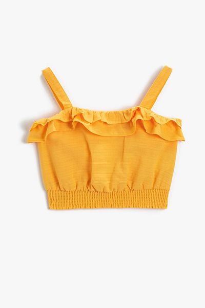 Koton Girl's Yellow Ruffle Blouse 1YKG67256AW