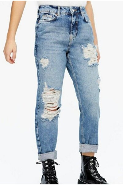Hepsibitarz Kadın Mavi Nl Yırtıklı Jeans Denim Kot Orjinal Ithal Bayan Pantolon