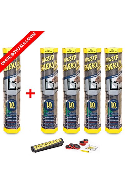 100% Turkish Design Hazır Sineklik 75x150 Cm (pencere Için) - 5 Li Paket