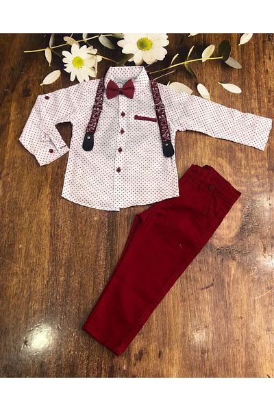 Terry Boy's Red Star Patterned Bow Tie Suit Age 1-8