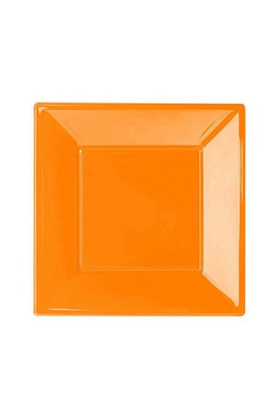 Roll-Up Orange Large Plastic Square Plate