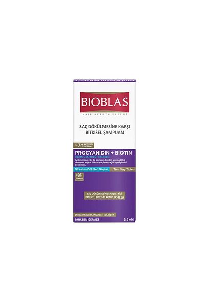 Bioblas 360 Ml Shampoo Containing Procyanidine and Biotin - Anti-Stress